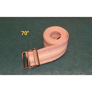 Posey 6531L 70" White Pink Blue Purple Gait Belt Transfer Assist Cotton Metal